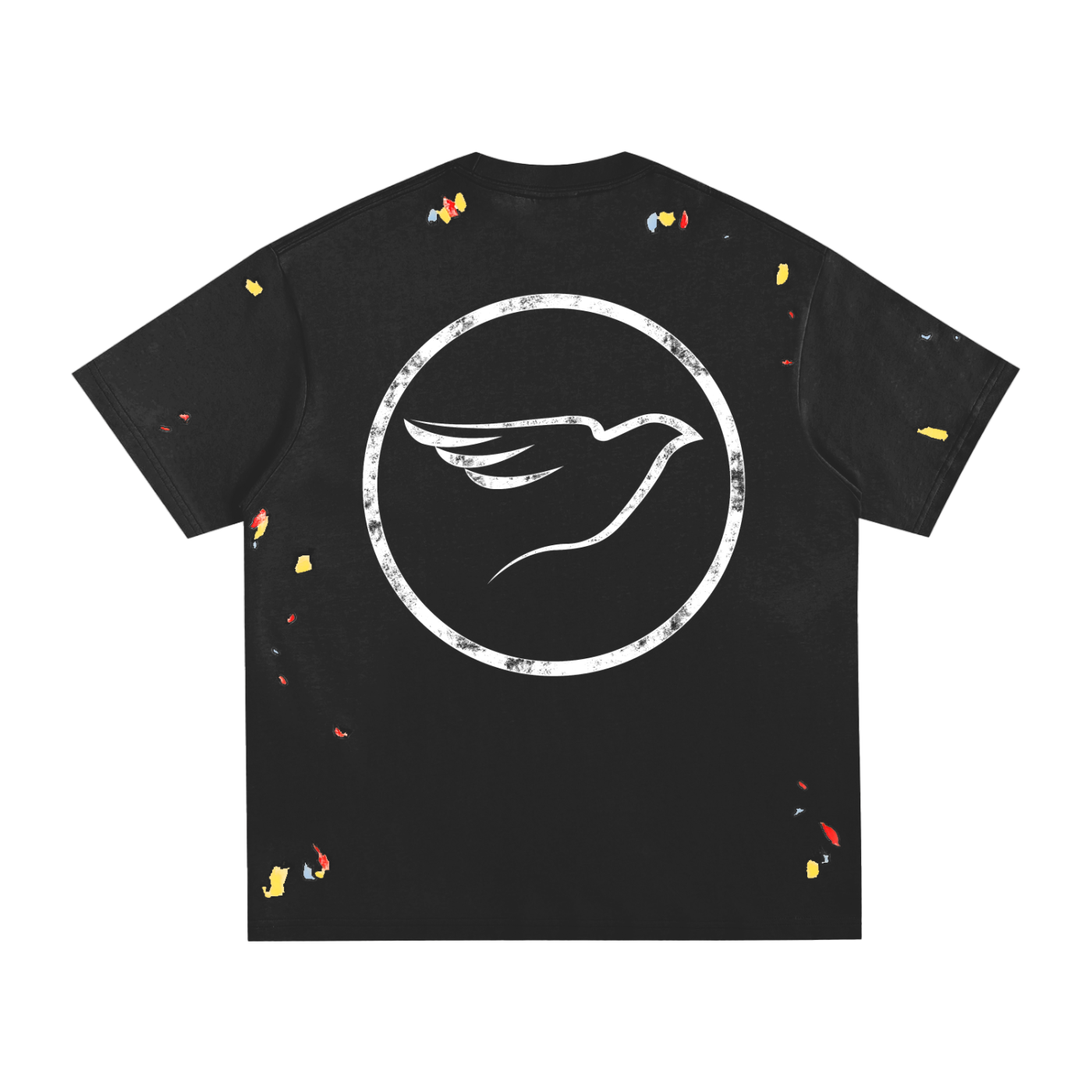 FADED WHITE PAINT SPLATTER T-SHIRT